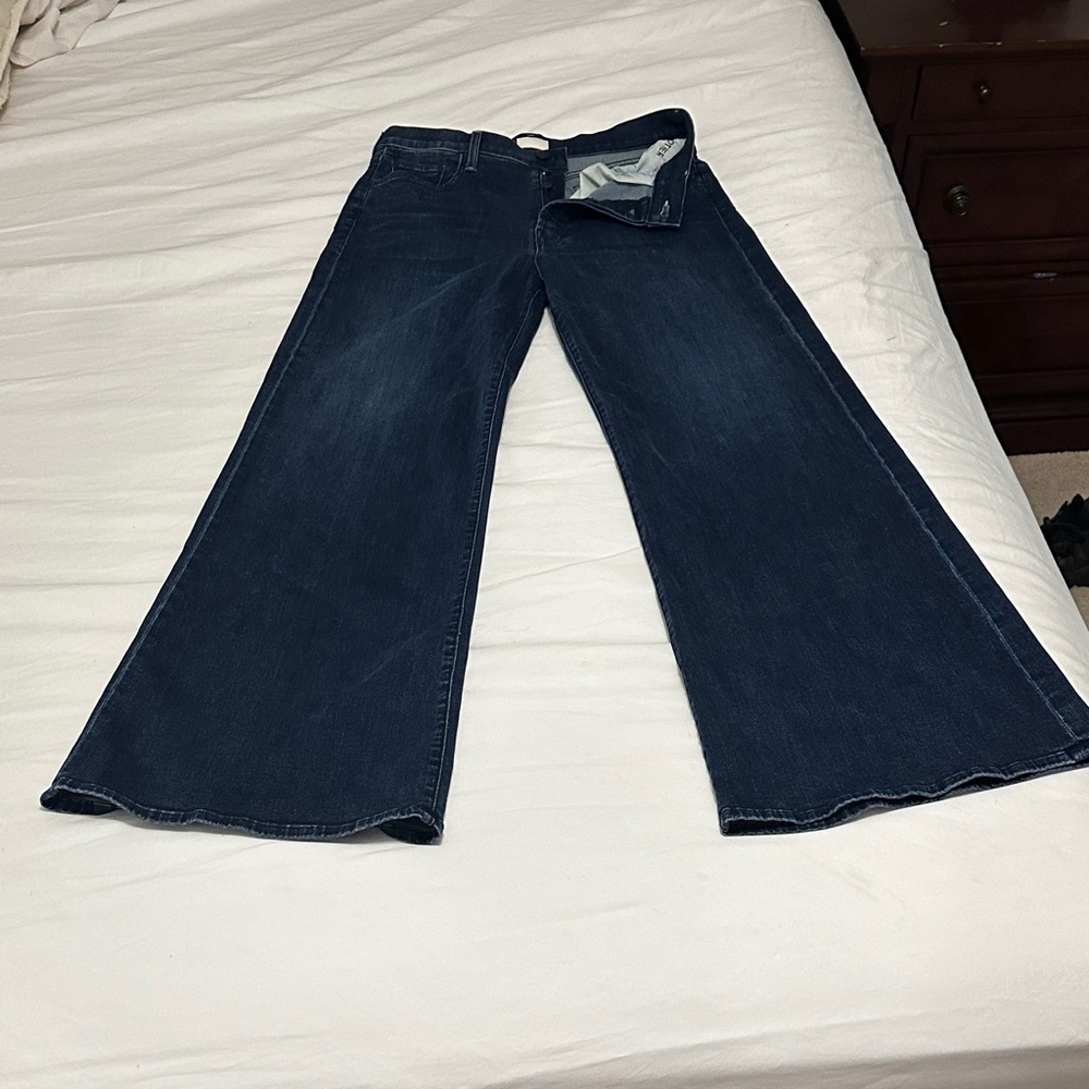 MOTHER Dark Blue Flare & Wide Leg Jeans